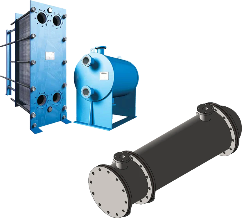 Plate and shell-and-tube heat exchangers