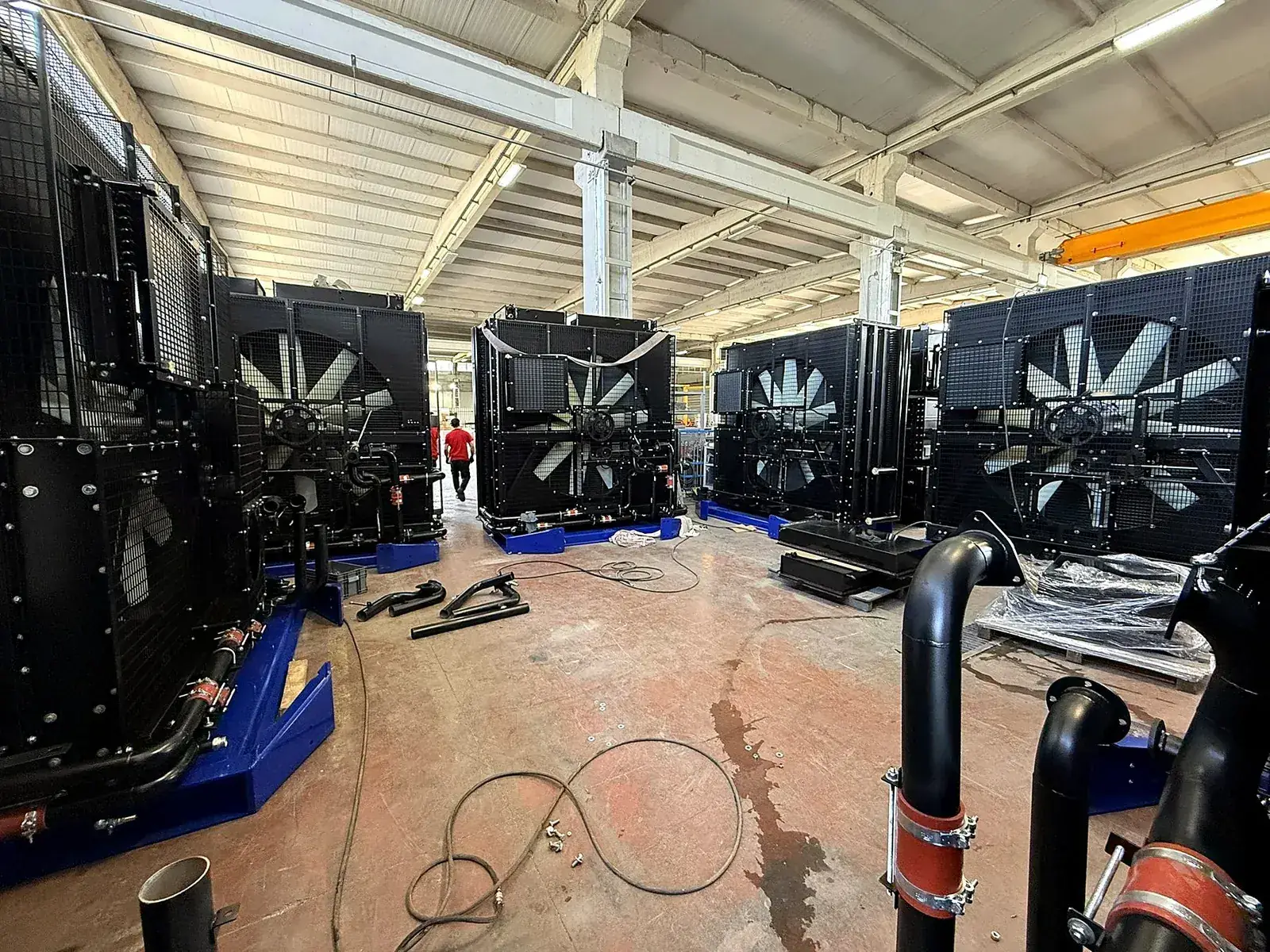 Vertical radiators of a generator station